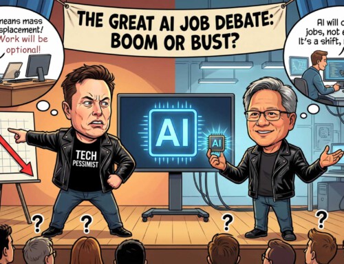 Musk (Tesla) vs. Huang (NVIDIA) zu KI & Arbeit. Aktuelle Debatte: Warum «optionale Arbeit» ein Mythos ist – und wie Interim Manager Unternehmen durch die KI-Transformation führen
